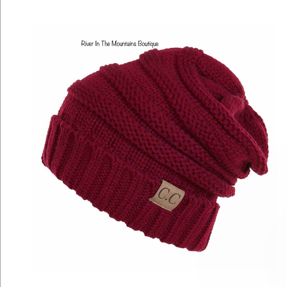 NWT! C.C Beanie Four Tone Thread.. Burgundy In Color!